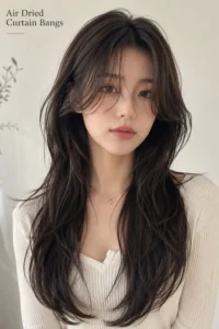 Air Dried Curtain Bangs