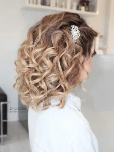 Side-swept curls