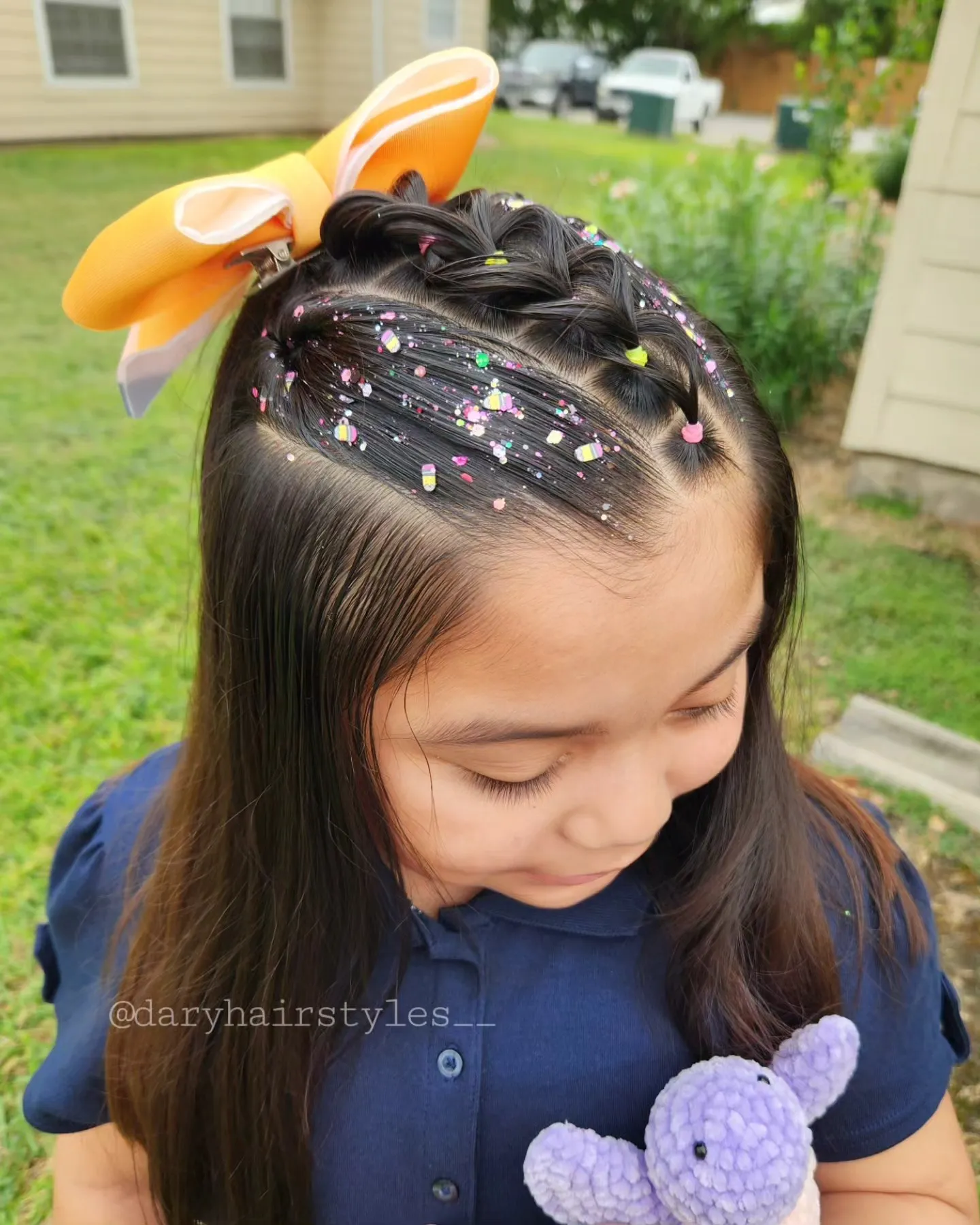 Glittery Sectioned Braids