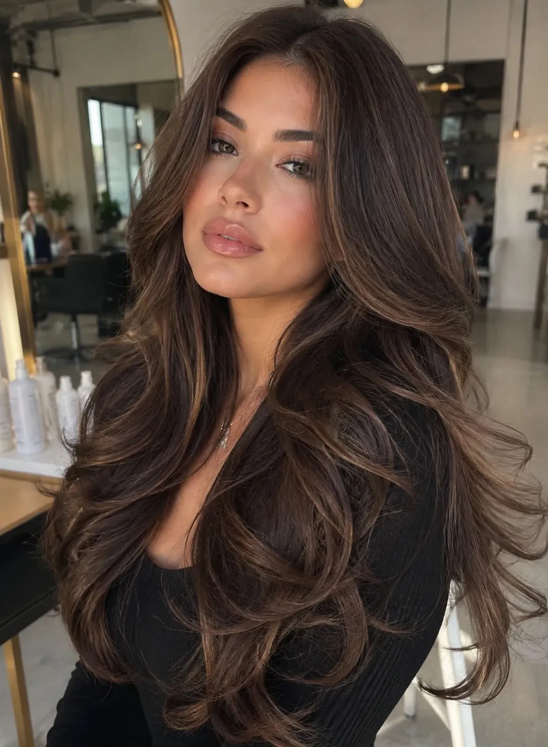 Long Layered Hairstyle with Highlights