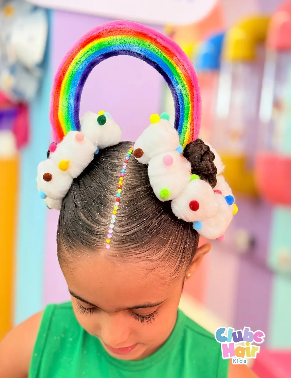 Rainbow Geometric Ponytails