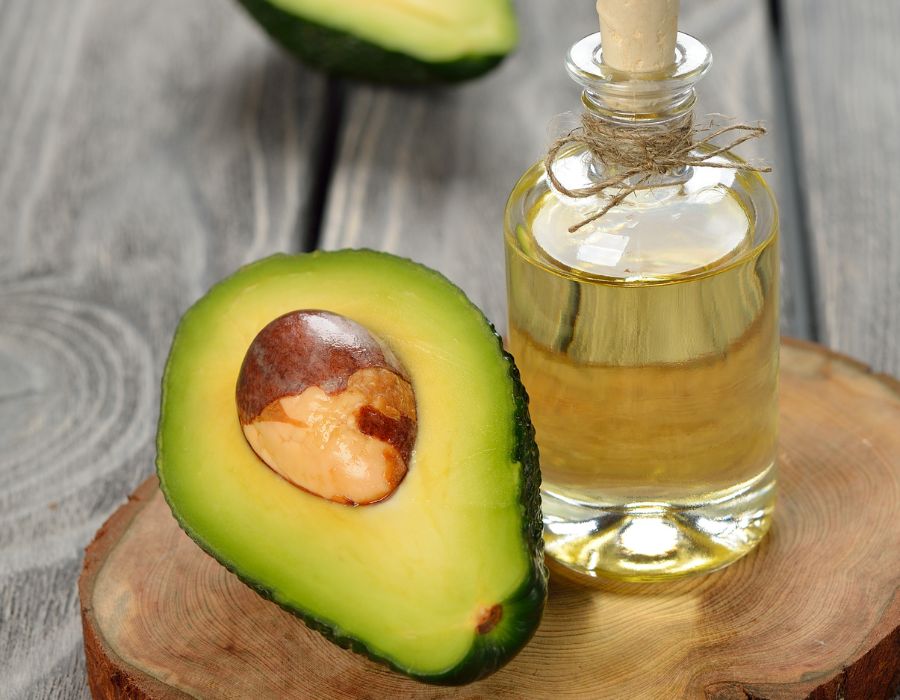 Mashed avocados, an egg, and some olive oil mask to moisturize hair