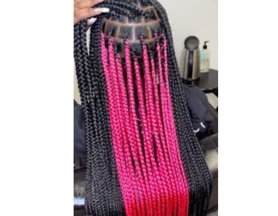 Subtle Pink Peekaboo Braids