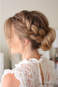 Side-braided low bun