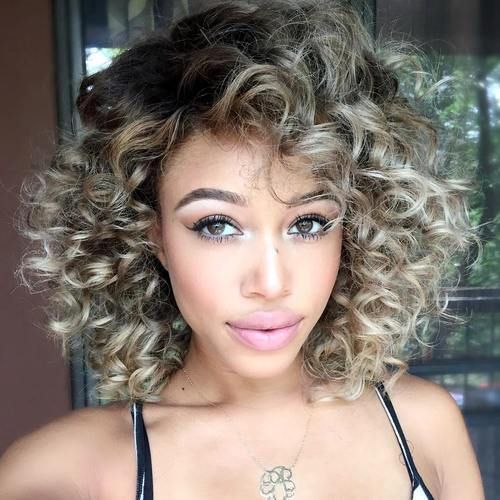 curly hair color ideas