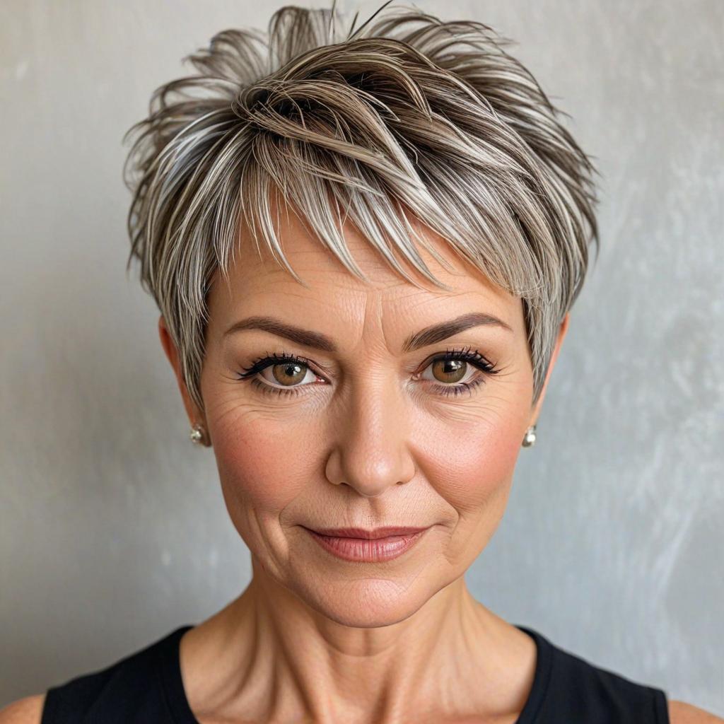 Pixie Cut with Feathers