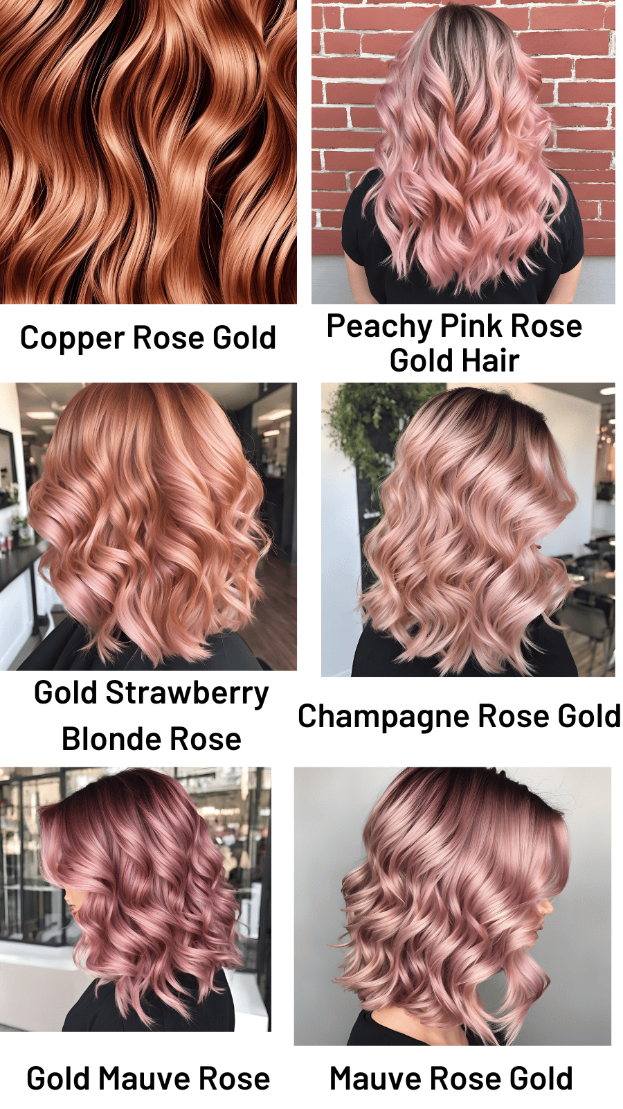 Image for gold rose hair color Ideas 2024