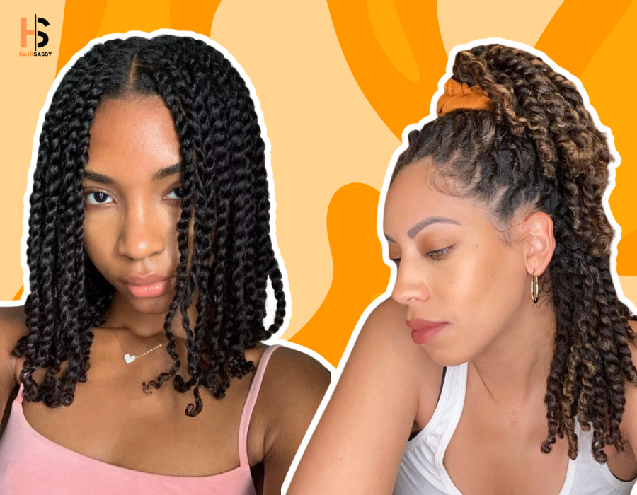 medium length natural hair twist styles