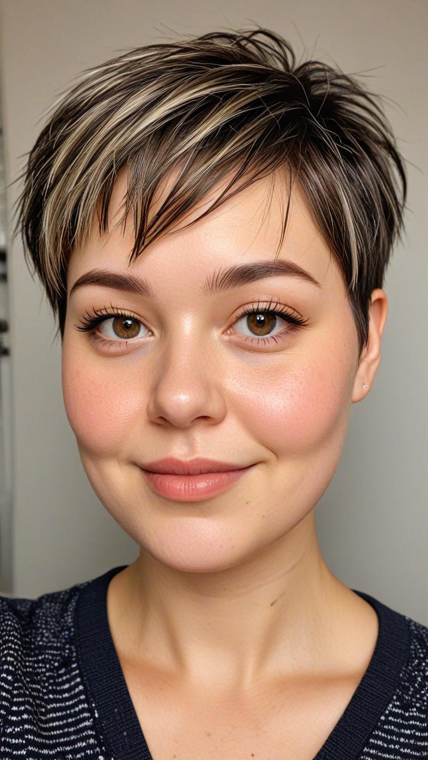 Chubby Face Low Maintenance Haircut: Pixie Cut