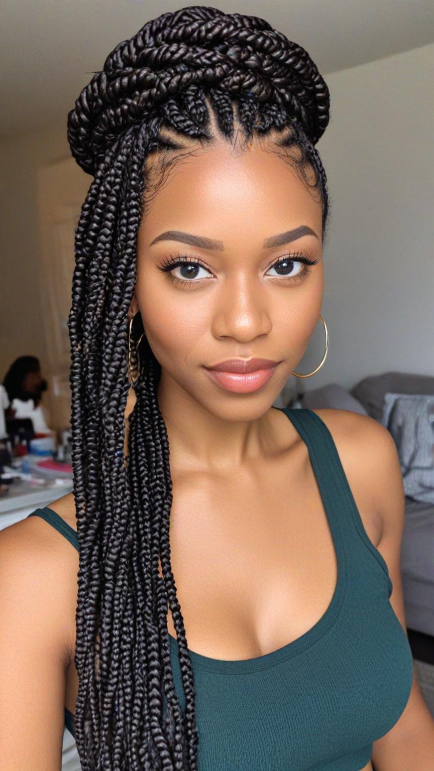 Kinky Twist Braids Styles: Long Coiled Twists