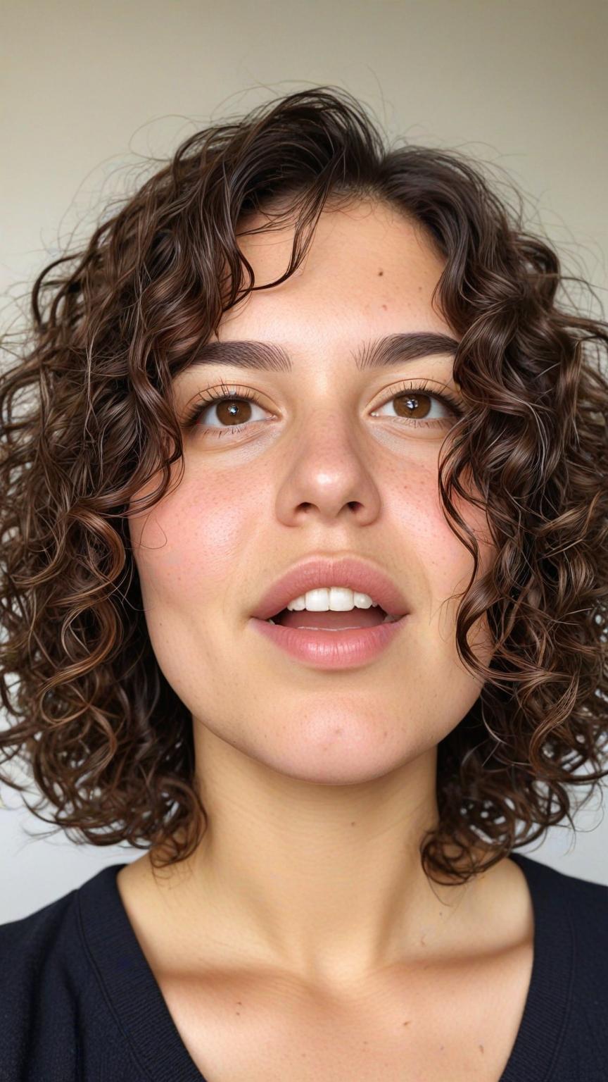 Chubby Face Low Maintenance Haircut: Curly Bob