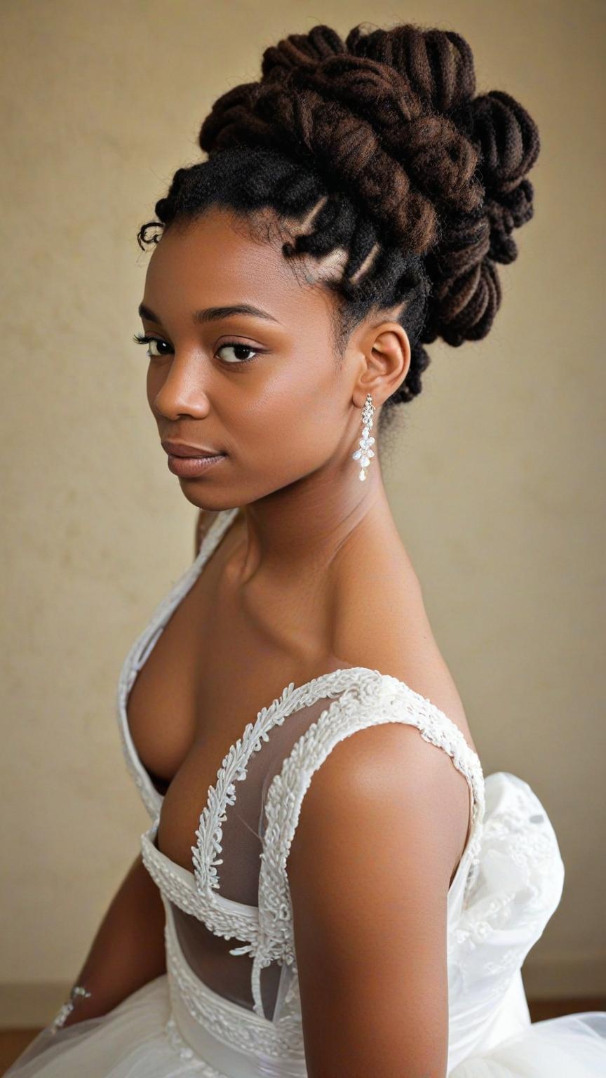 Dreadlock Wedding Hairstyles Double Buns