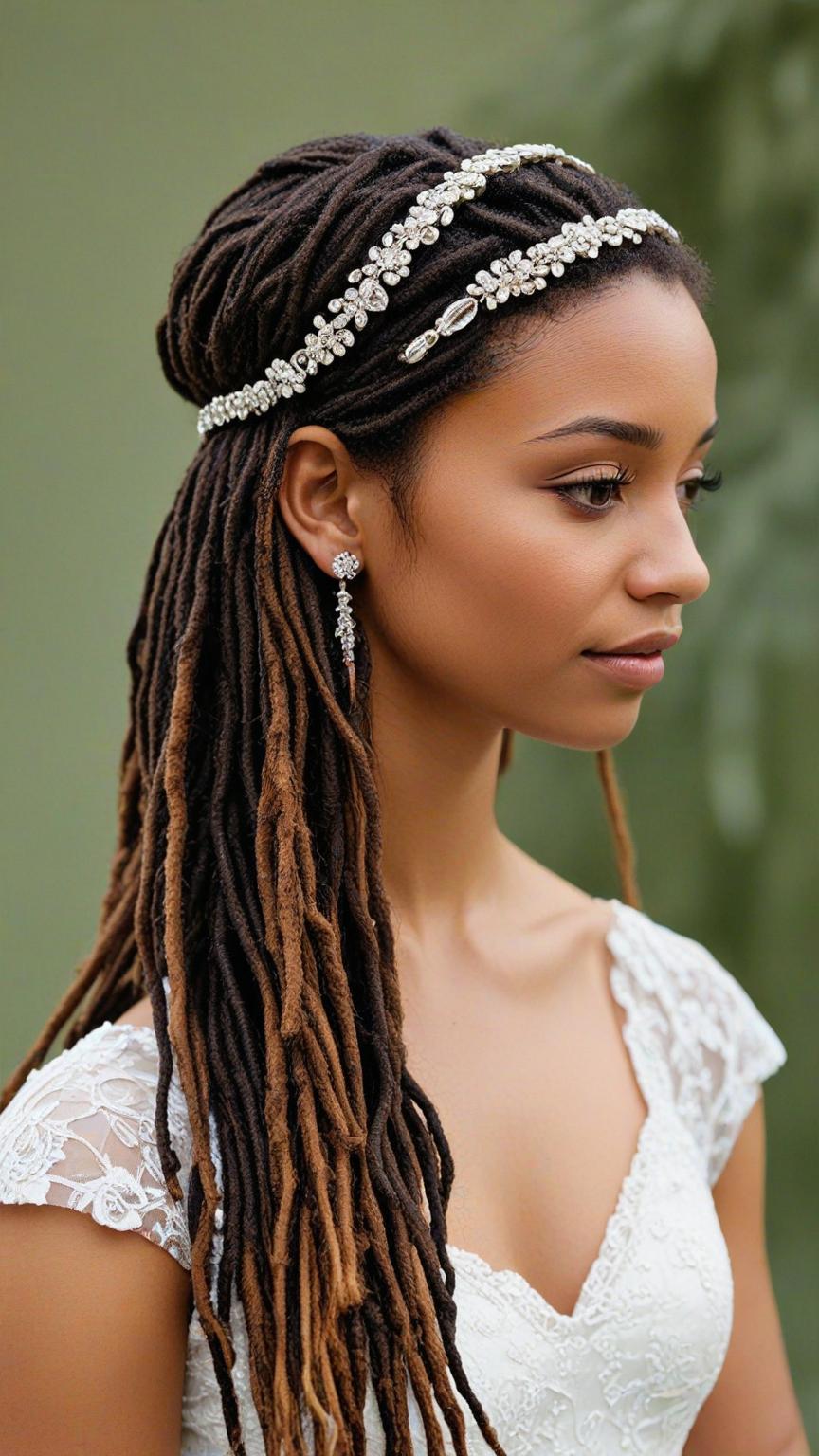 Dreadlock Wedding Hairstyles Jeweled Headband