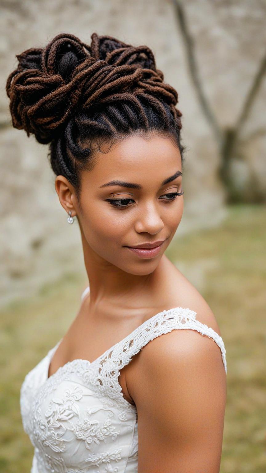 Dreadlock Wedding Hairstyles Side Bun