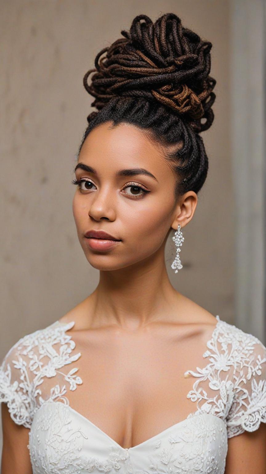 Dreadlock Wedding Hairstyles Top Knot