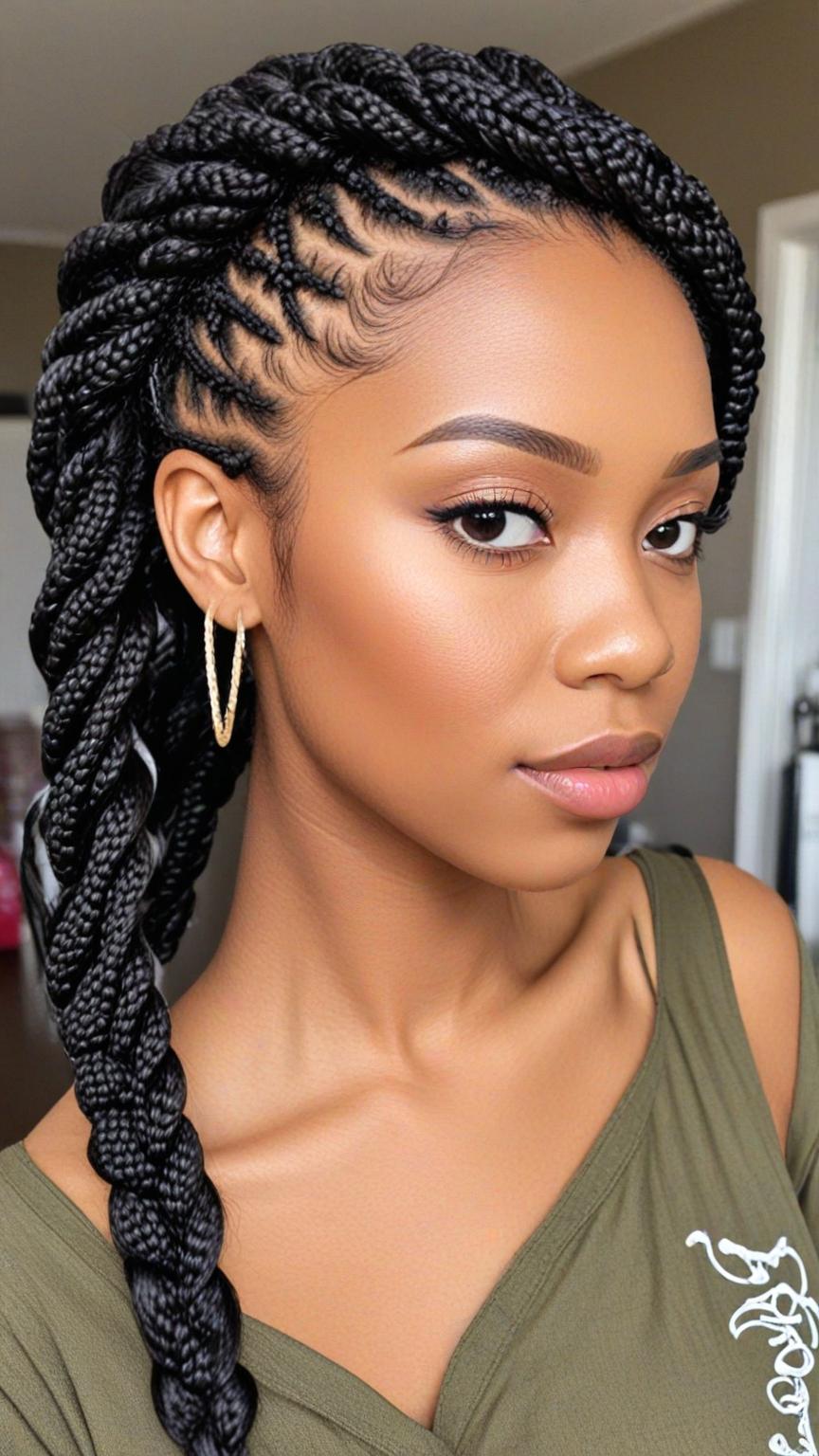 Kinky Twist Braids Styles Crown Twisted