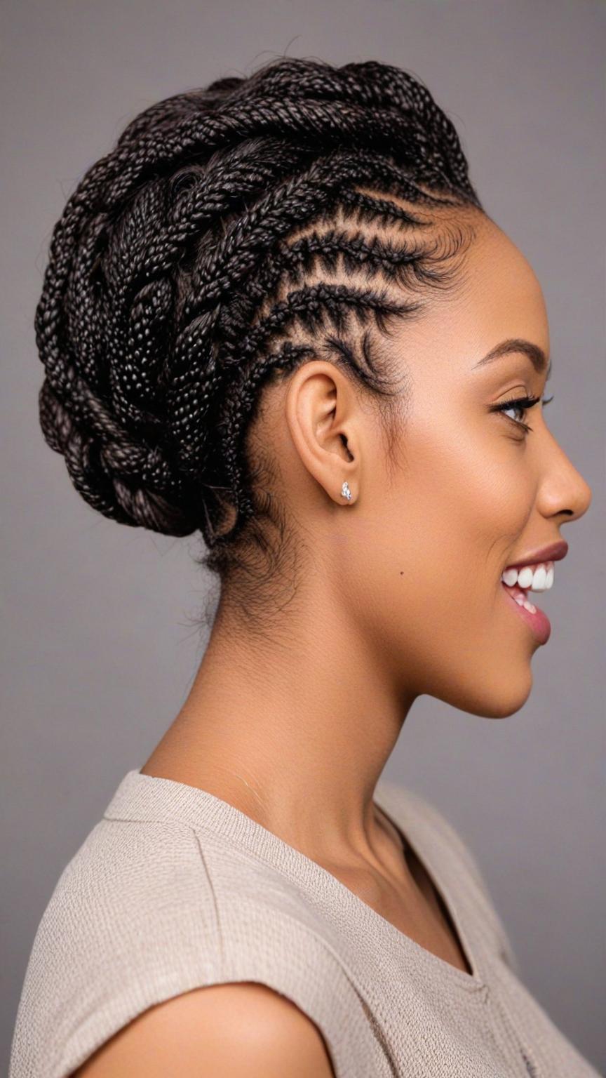 Kinky Twist Braids Styles: Side-swept Kinky Twist