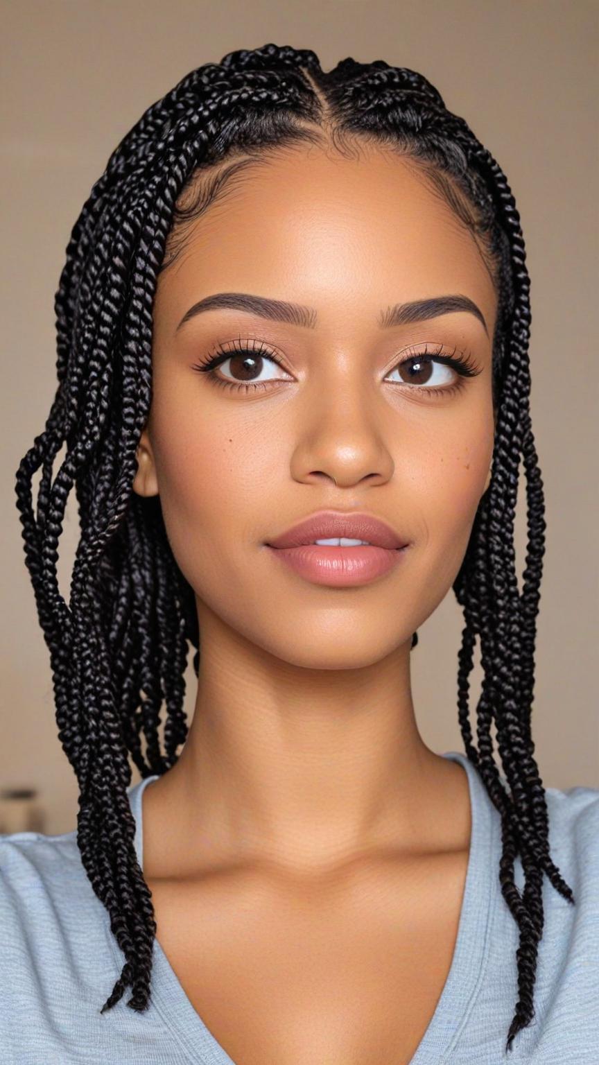 Kinky Twists with Flat Twists hair