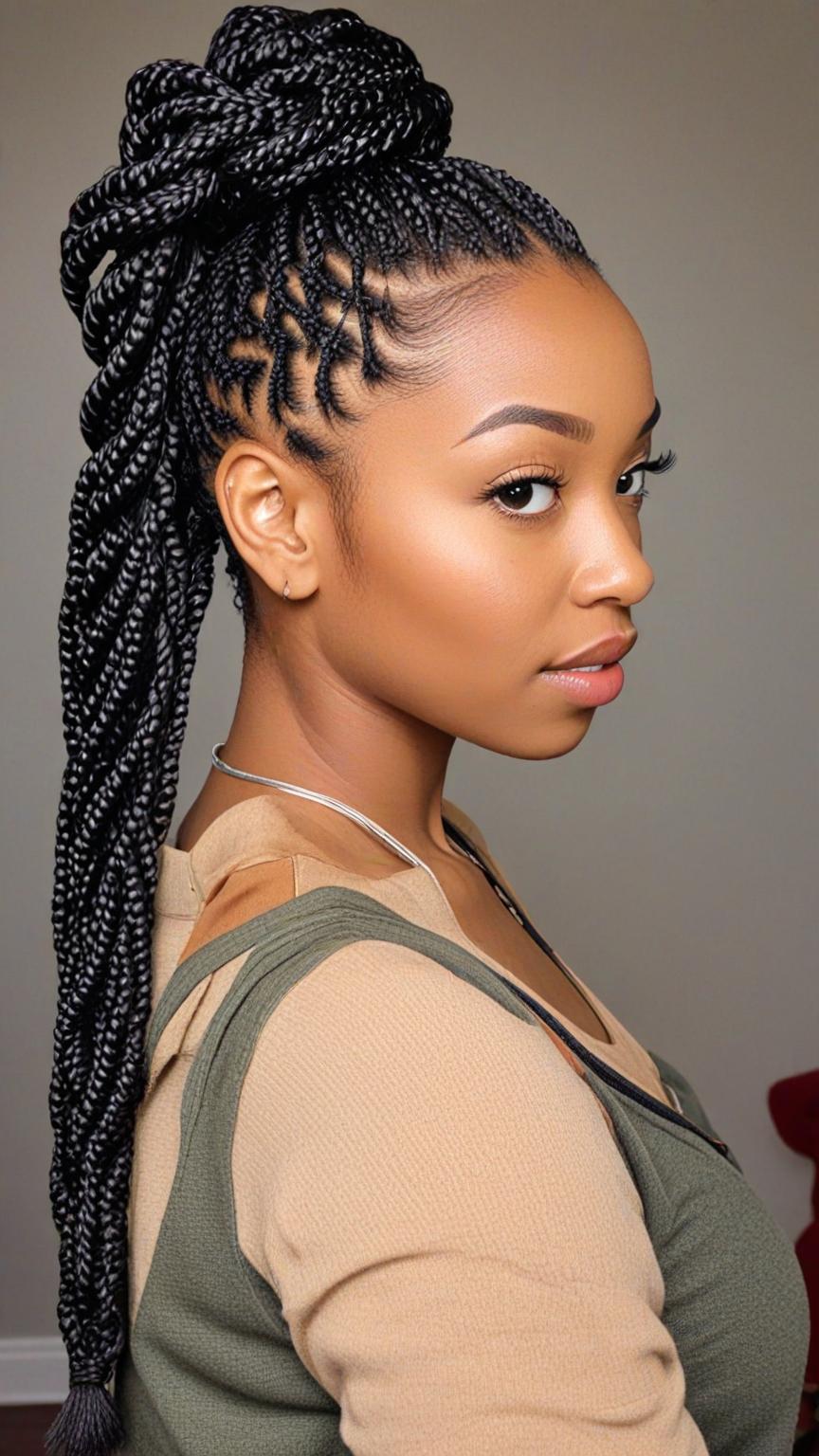 Kinky Twist Braids Styles: Ponytail Kinky Twists