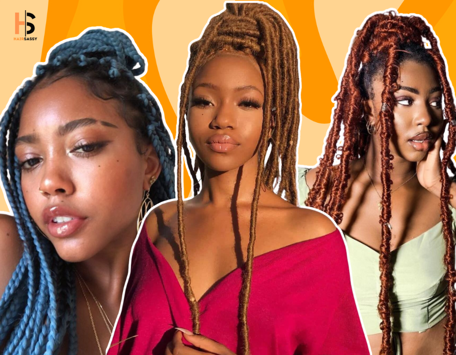 butterfly locs hairstyles with color