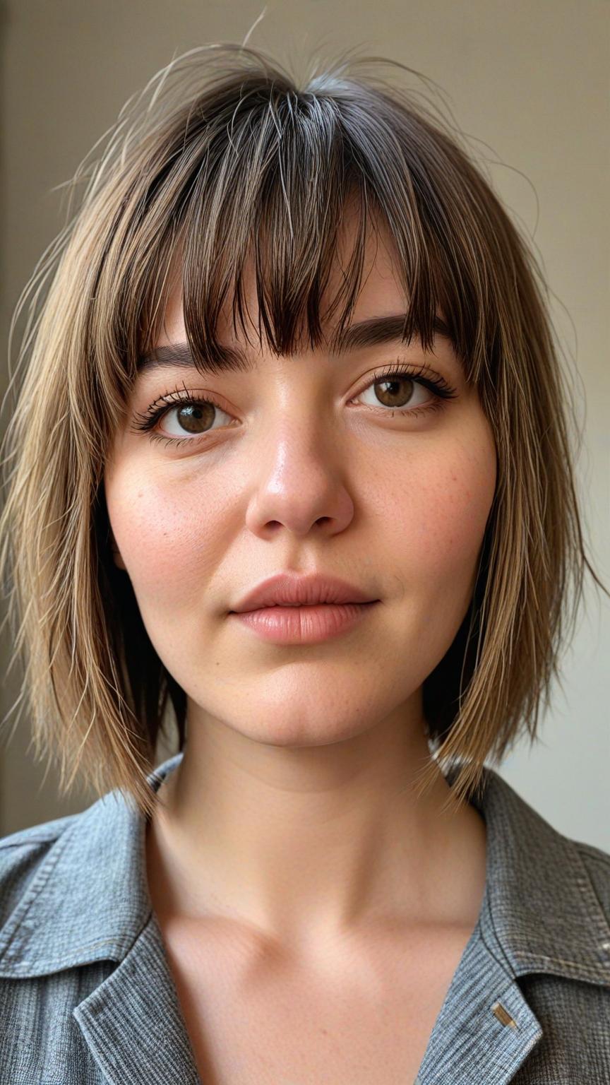 Textured Crop with Bangs