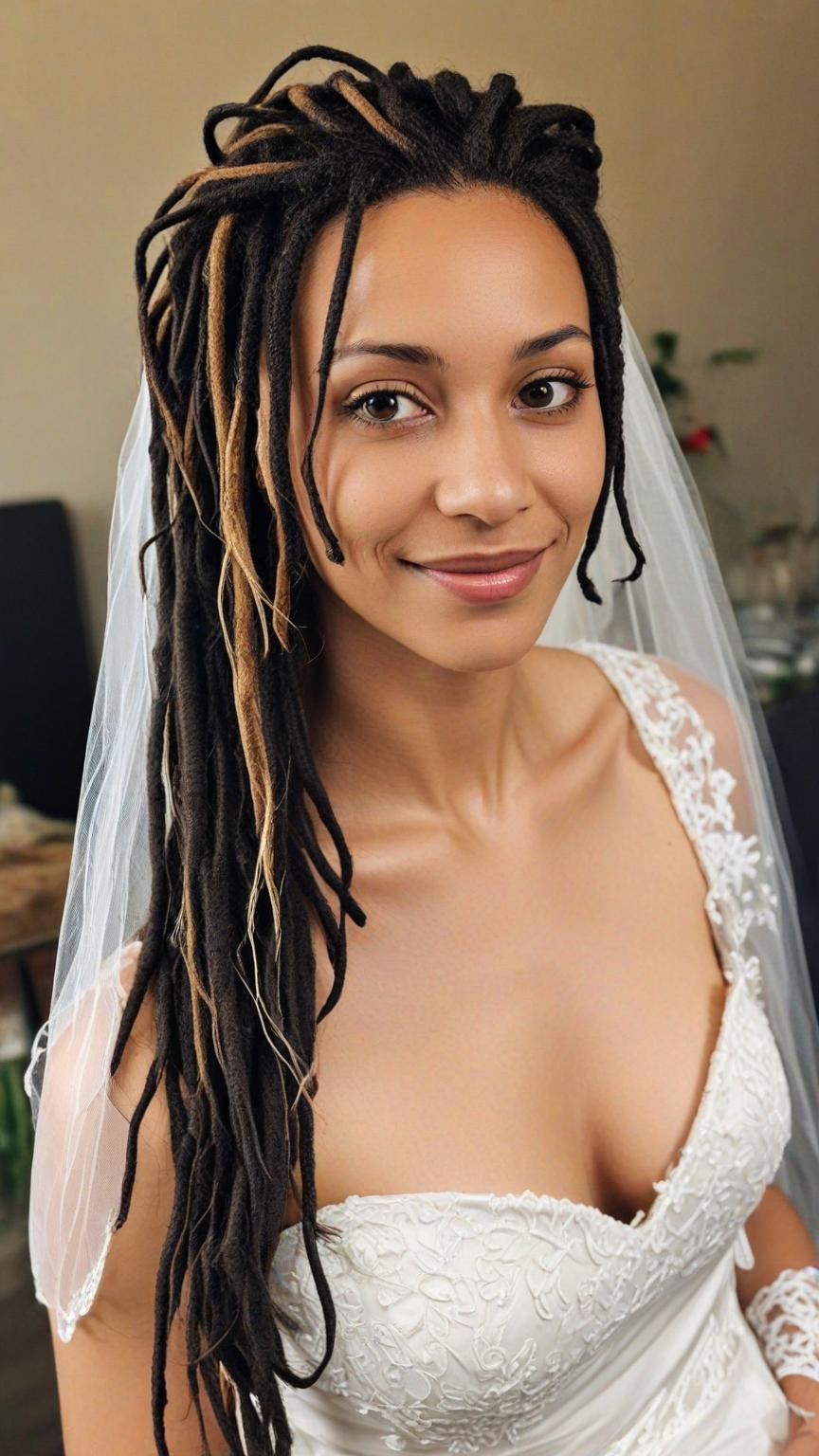 dreadlock Partial Veil wedding hairstyles