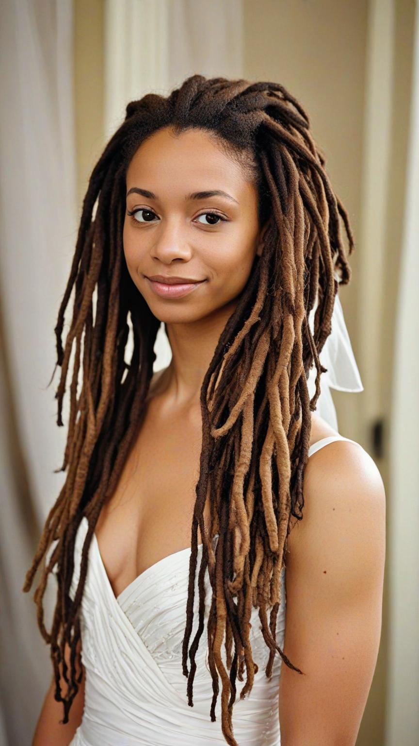 dreadlock wedding hairstyles Loose and Flowing