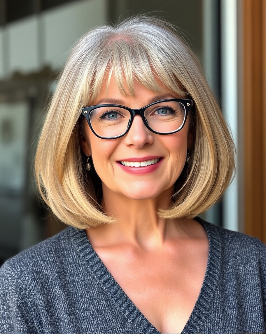 25 Hairstyles for Women Over 50 With Glasses