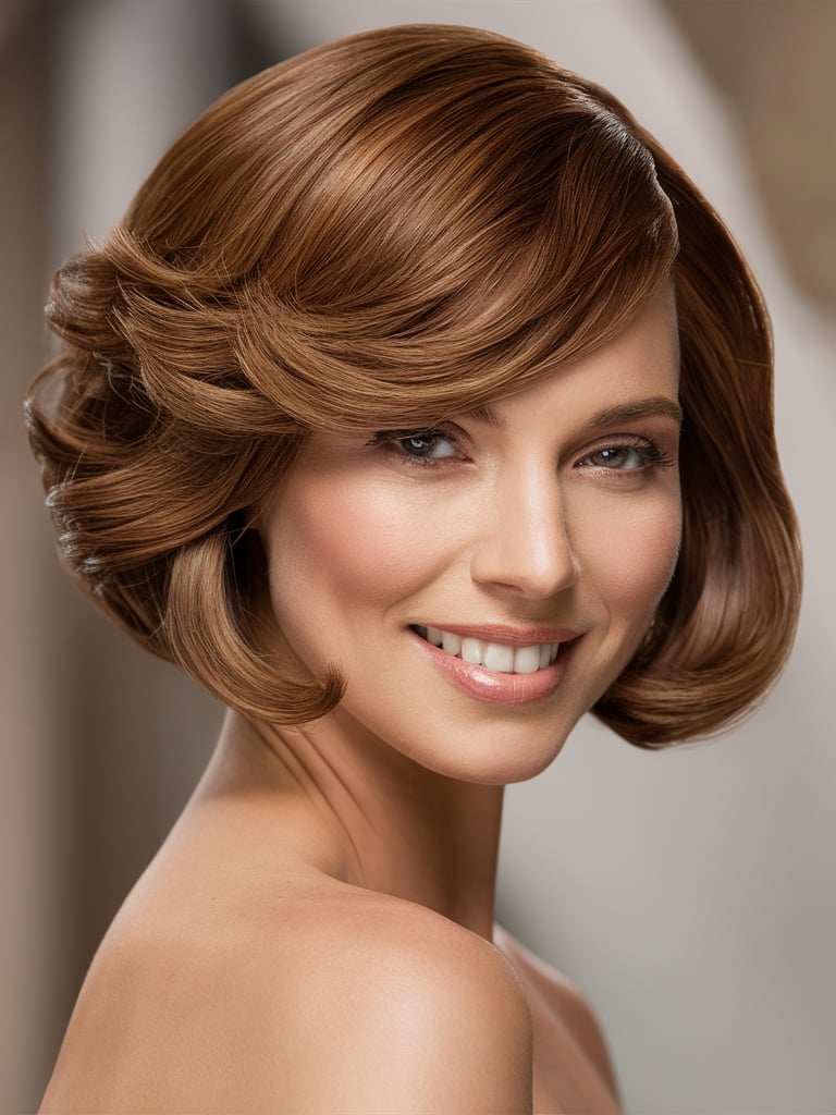 Short wavy bob with bangs