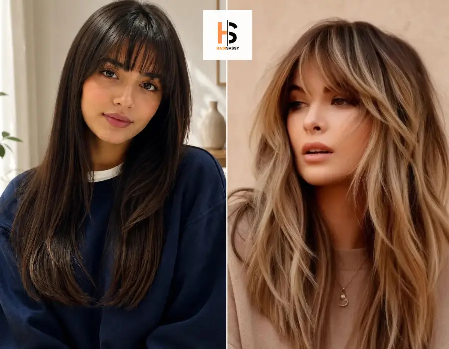 Long Curtain Bangs Straight