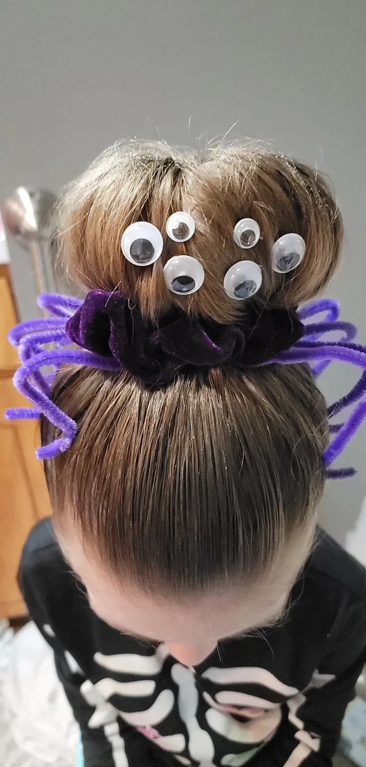 High Purple Spider Bun With Fuzzy Legs