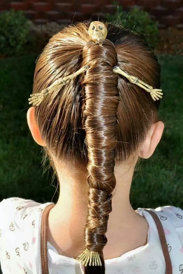 Skeleton Spine Ponytail With Spiral Wrap