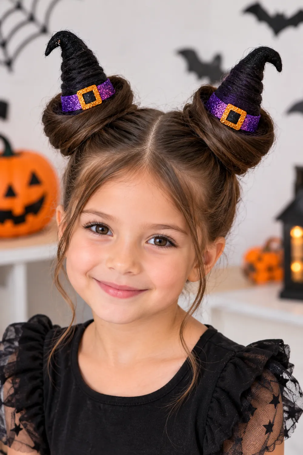 Space Buns Topped With Mini Witch Hats