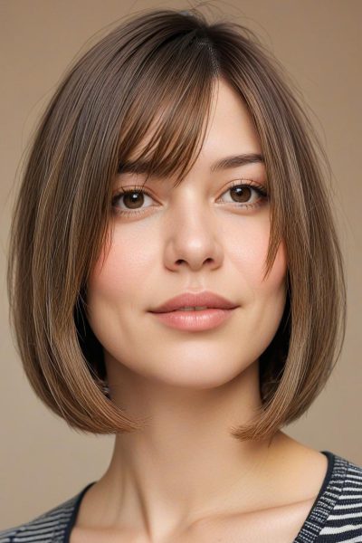 Chubby Face Low Maintenance Haircut: Chin-Length Bob