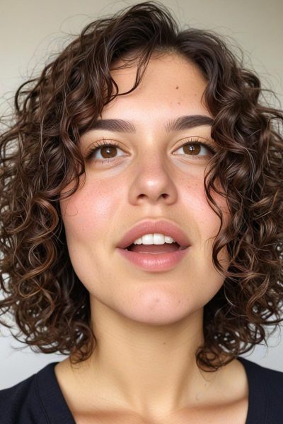 Chubby Face Low Maintenance Haircut: Curly Bob