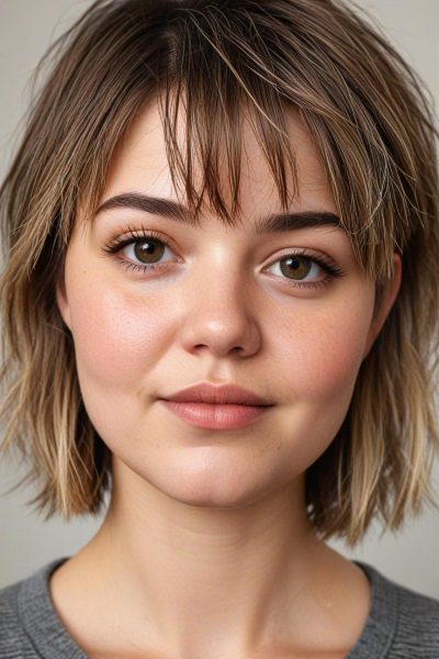 Chubby Face Low Maintenance Haircut: Textured Crop